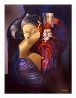 Mercurielle - Canvas Giclee Paintings - By Rupert Crossley, Surrealism Painting Artist