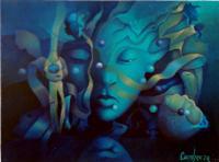 Envoutement - Canvas Giclee Paintings - By Rupert Crossley, Surrealism Painting Artist