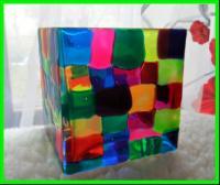 Love Attractor - Stained Glass Paints Glasswork - By Natalia Levis-Fox, Abstract Glasswork Artist
