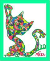 Smiling Cat In Erotic Mood - Digital Sculptures - By Natalia Levis-Fox, Relief Sculpture Artist