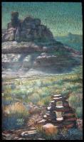 Prayer Rock - Oil Pastels Paintings - By John Mccullough, Post Impressionism Painting Artist