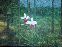 Bamboo Orchid - Oil Pastels Paintings - By John Mccullough, Post Impressionism Painting Artist