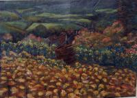 Vineyard 2 - Oil Pastels Paintings - By John Mccullough, Post Impressionism Painting Artist