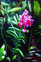 Lillilukiani Gardens - Oil Pastels Paintings - By John Mccullough, Post Impressionism Painting Artist
