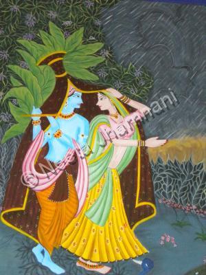 Miniatrue - Radha Krishna - Water Colour