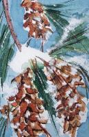Landscapes - Pinecones In Winter - Watercolor