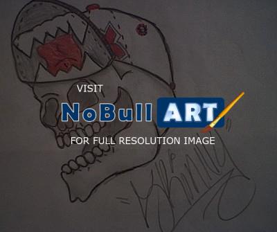 Drawing - Skull-N-Cap - Shading Pencilsprisma Colors