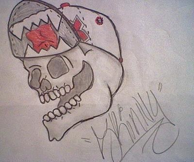 Drawing - Skull-N-Cap - Shading Pencilsprisma Colors