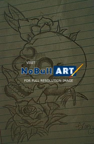Drawing - Skull-N-Rose - Shading Pencilsprisma Colors