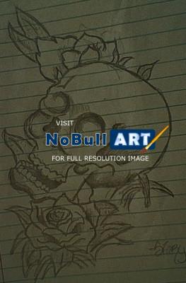 Drawing - Skull-N-Rose - Shading Pencilsprisma Colors