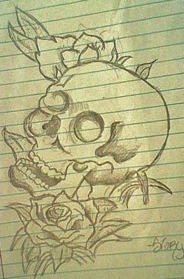 Drawing - Skull-N-Rose - Shading Pencilsprisma Colors