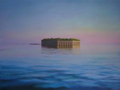 Seascape - Fort Gorges - Oil On Canvas