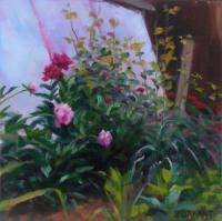 Landscape - Peonies - Oil On Canvas