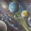 Multiverse 3 - Oil And Acrylic On Panel Paintings - By Sam Delrussi, Cosmic Painting Artist