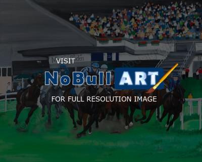 Oil Painting On Canvas - Racecourse Spectacle - Oil Colour On Canvas