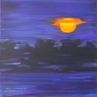 Oil Painting On Canvas - Sunset In Africa - Oil Colour On Canvas