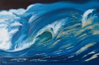 Ocean Wave - Oil Colour On Canvas Paintings - By Claudia Luethi Alias Abdelghafar, Realistic Painting Artist