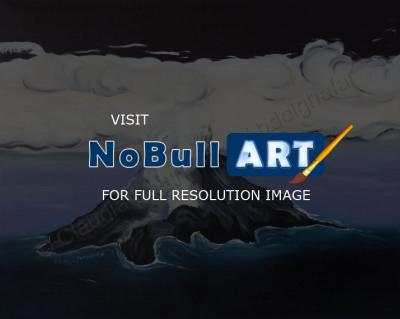 Oil Painting On Canvas - Volcanic Island - Oil Colour On Canvas