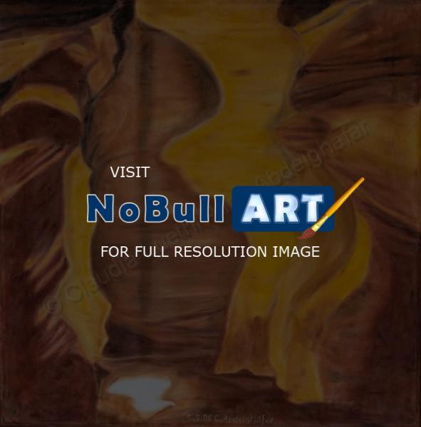 Oil Paintings On Velvet - Cave Playing With The Sunlight - Oil Colour On Velvet