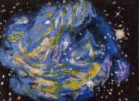 Supernova Blue - Oil Colour On Canvas Paintings - By Claudia Luethi Alias Abdelghafar, Realistic Painting Artist
