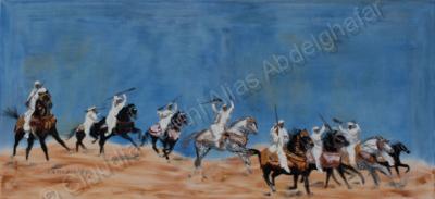 Oil Paintings On Velvet - Fantasia Race - Oil Colour On Velvet