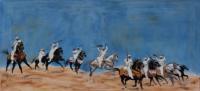 Fantasia Race - Oil Colour On Velvet Paintings - By Claudia Luethi Alias Abdelghafar, Realistic Painting Artist