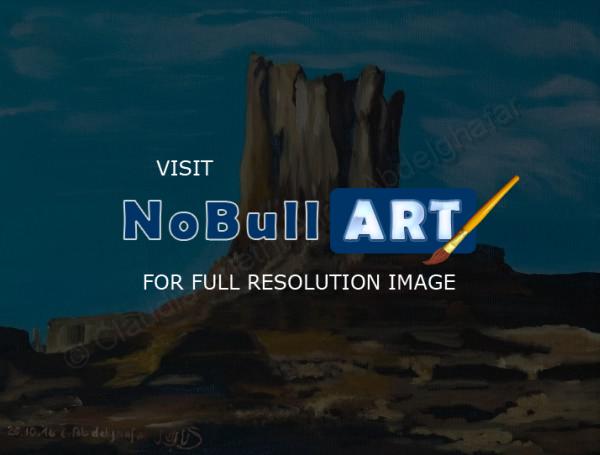 Oil Painting On Canvas - Rock Of The Monument Valley - Oil Colour On Canvas