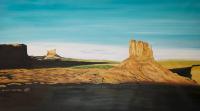 Monument Valley Panorama - Oil Colour On Canvas Paintings - By Claudia Luethi Alias Abdelghafar, Realistic Painting Artist