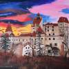 Castle Of The Earl Dracula - Oil Colour On Canvas Paintings - By Claudia Luethi Alias Abdelghafar, Realistic Painting Artist