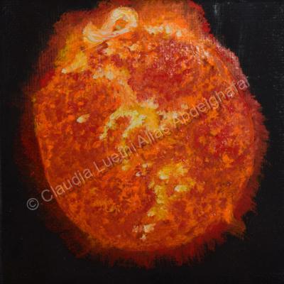 Oil Painting On Canvas - The Sun - Oil Colour On Canvas