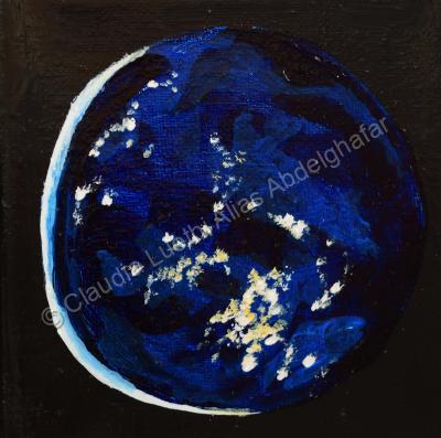 Oil Painting On Canvas - World At Night - Oil Colour On Canvas