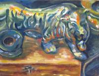 Paintings - Brass Tiger - Oil Paints