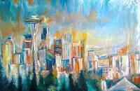 Seattle Day - Oil Paints Paintings - By Chris Palmen, Impressionism Painting Artist