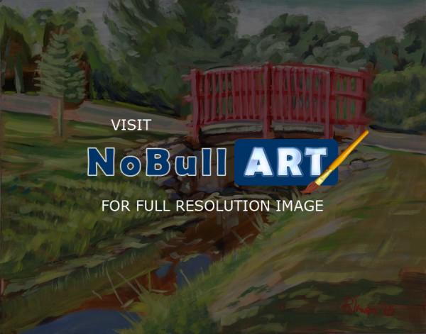 Paintings - Red Bridge 1 - Acrylic