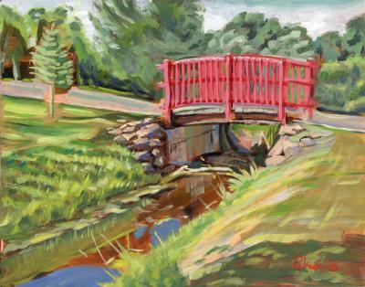 Paintings - Red Bridge 1 - Acrylic