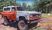 Djs Truck - Acrylic Paintings - By Chris Palmen, Impressionism Painting Artist