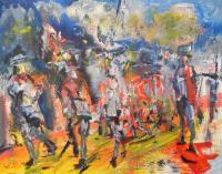 Parade - Acrylics Paintings - By Wil Van Rijn, Impressionism Painting Artist