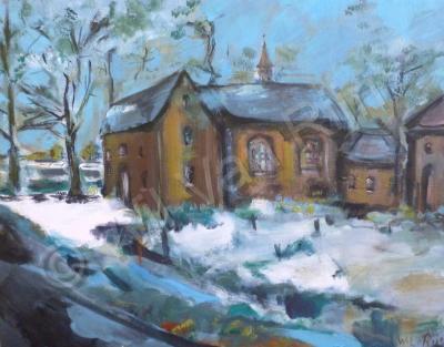 Sentiments - Chapel In Wintertime - Acrylics