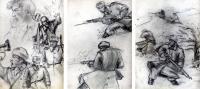 Comrades - Pencil Or Charcoal Other - By Frank Emery, Sketches Other Artist