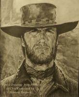 Clint Eastwood - Pencil Drawings - By Marlene Despres, Photo Realism Drawing Artist