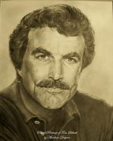 Tom Selleck - Pencil Drawings - By Marlene Despres, Photo Realism Drawing Artist