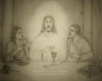 Jesus Praying With Disciples - Pencil Drawings - By Marlene Despres, Expressions Drawing Artist