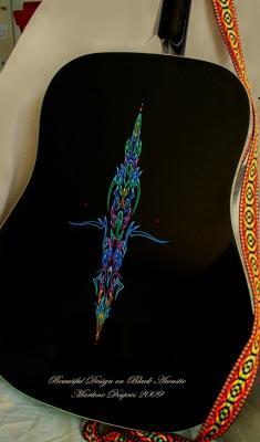 Personal Collection - Pinstriping Design On Guitar - Oil Based Enamel Paint