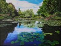 Monets Pond - Acrylic Paintings - By Glen Hunnel, Impression Painting Artist