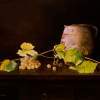 Still Life With Grapes - Oilpaint Paintings - By Peter Jansen, Oil On Panel Painting Artist