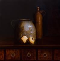 Still Life - Stillife On A Chines Cupboard - Oilpaint