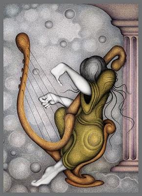 Music - Harp - Mixed Media