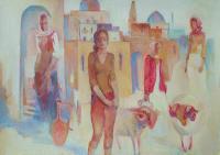 Visit The Old City - Acrylics Paintings - By Iman Agayev, Figurative Painting Artist