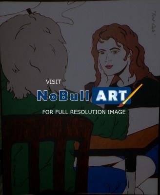 Painting Portrait Pop Art - First Date - Acrylic