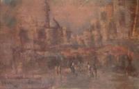 Old City-3---- - Oil On Canvas Paintings - By Amaad Samdani, Texturisd Artist S Own Styel Painting Artist